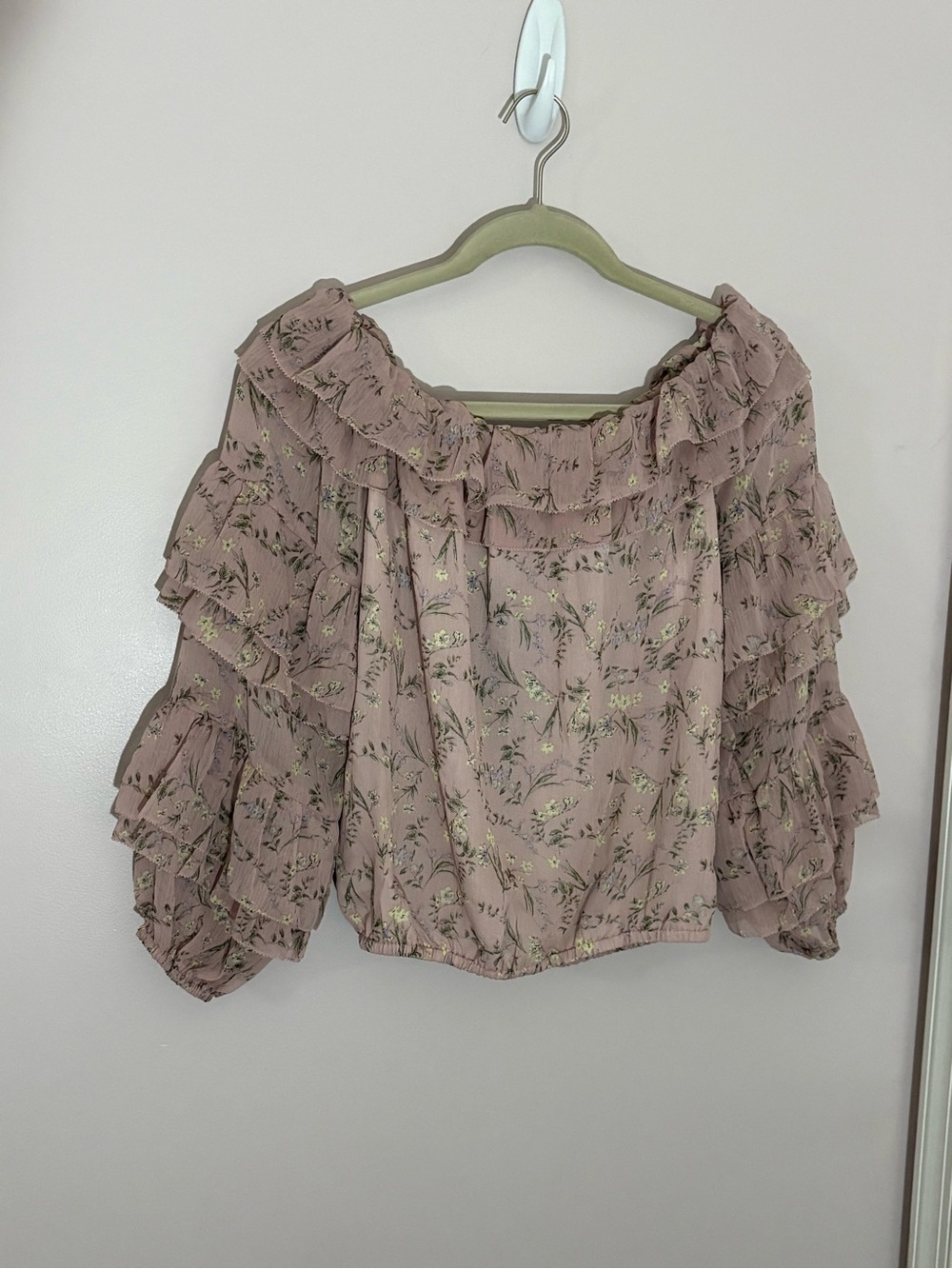 NWT Reset by Jane Floral Ruffle Off Shoulder Blouse Top Women’s Small